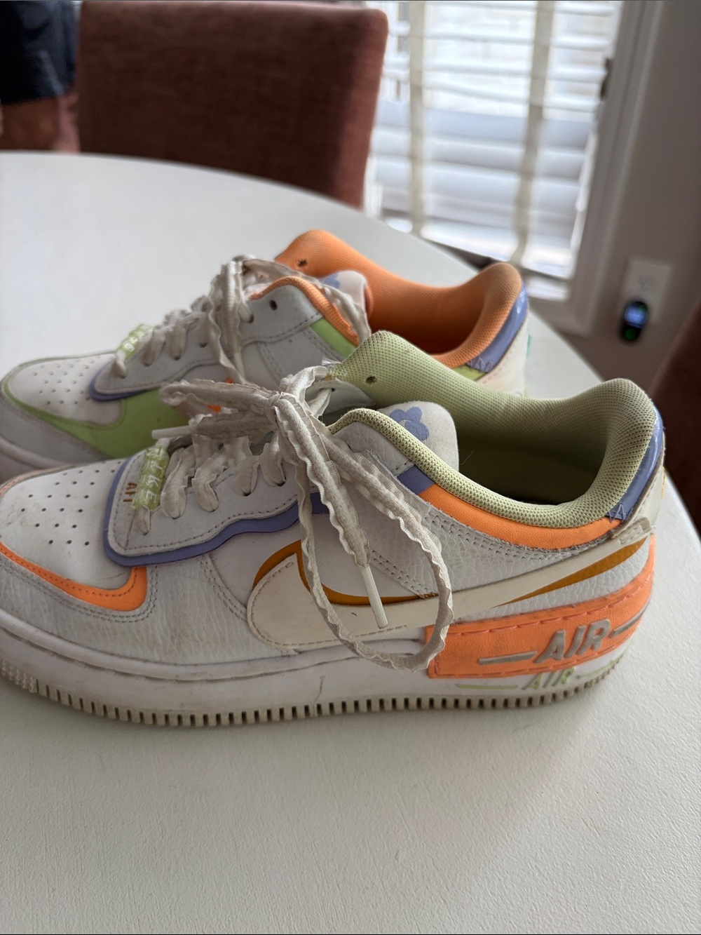 Nike Low-Top Sneakers in White with Orange, Lime, Lavender and Teal Accents - Picture 4 of 4